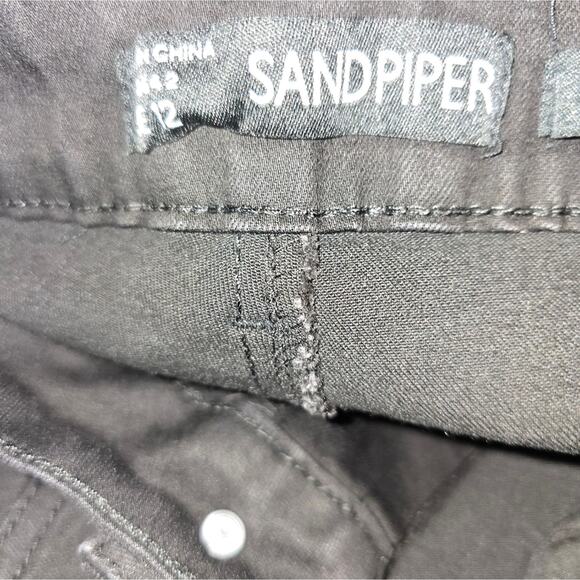 Sandpiper Women's Black Floral Embroidered Stretch Ankle Jeans‎ Size 12 New - Picture 8 of 12